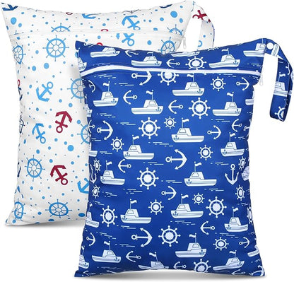 Shappy 2 Pcs Large Travel Laundry Bag Washable Waterproof Wet Dry Large Dirty