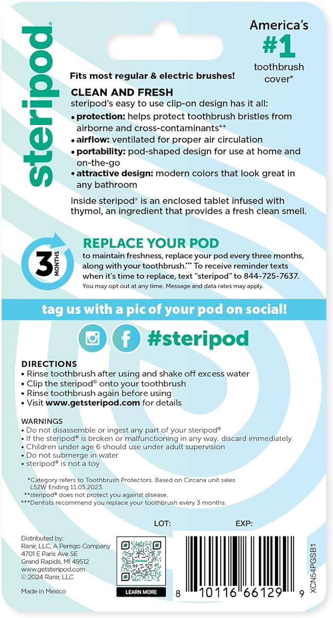 Steripod Clip-on Toothbrush Protector