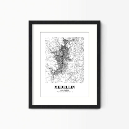 Eleville 8X10 Unframed Medellin Colombia City View Abstract Road Modern Map Art Print Poster Wall Office Home Decor Minimalist Line Art Hometown Housewarming wgn399