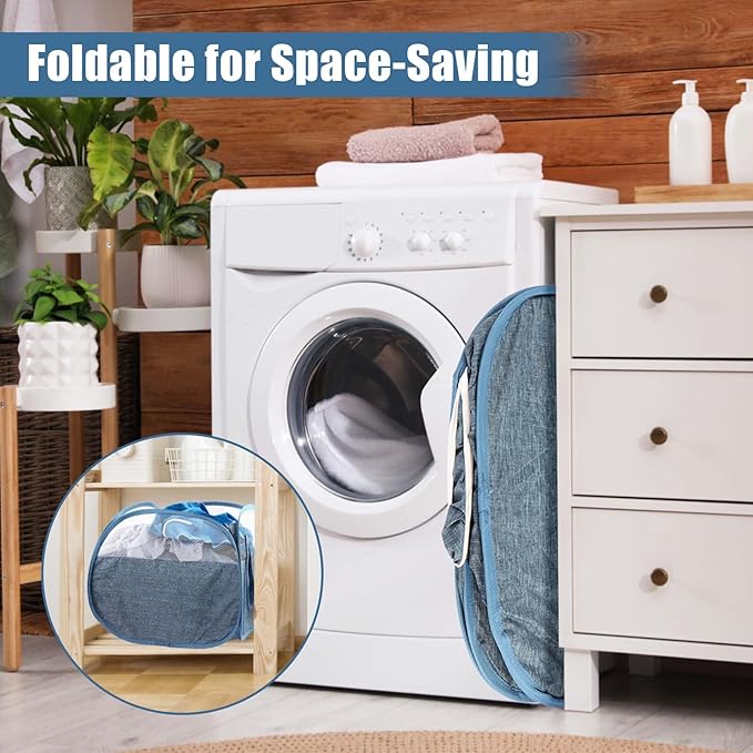 Collapsible Laundry Baskets, Tear Proof Pop Up Laundry Hamper