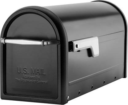 Architectural Mailboxes Chadwick Galvanized Steel Post Mount Mailbox, 8950B-10, Black, Medium Capacity | Galvanized steel build for outside with weather-resistant build and rust-resistant powder-coat finish. USPS approved.