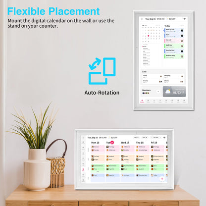 15.6" Smart Digital Calendar,Family Command Center Large Wall Planner with Chore Chart & Meal Planning, Real-time Sync with Google/Outlook, HD Digital Photo Frame, Gift for Parents & Busy Families
