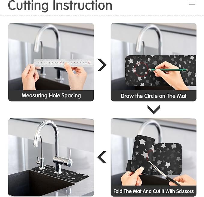 Kitchen Sink Splash Guard 2 PCS 14.7 Inch Sink Faucet Mat Splash Guard