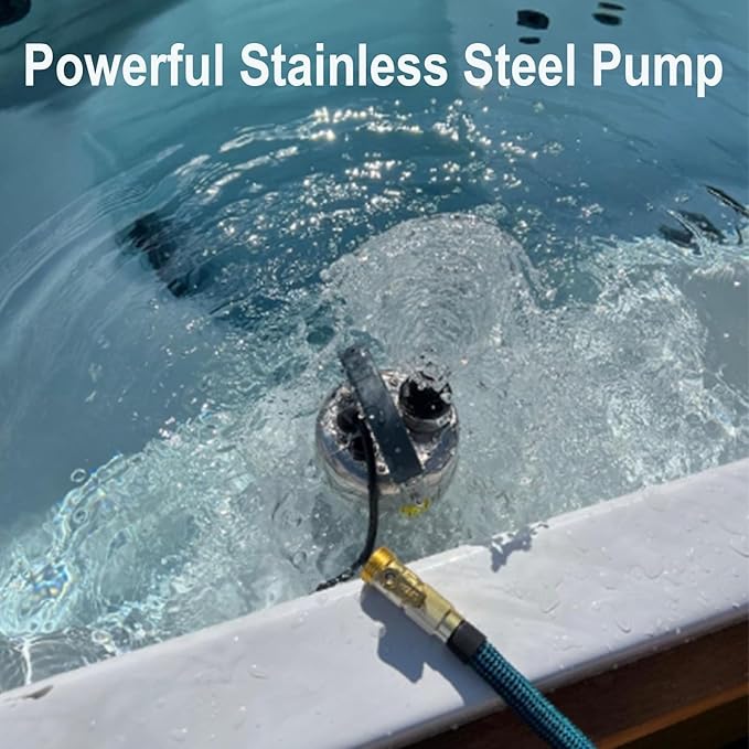 Sump Pump Submersible Water Pump 3/4HP 3500GPH Stainless Steel Portable Water Transfer Pump Electric for Pool Draining Hot Tub Basement Utility Pumps