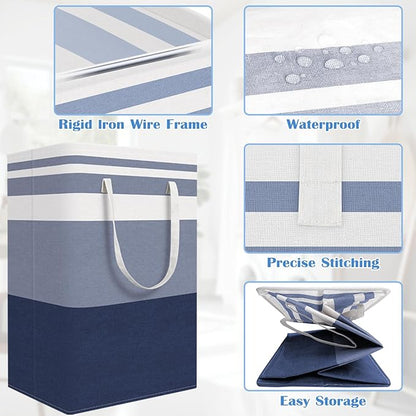 BlissTotes 3-Pack Laundry Basket, Freestanding＆Waterproof Laundry Hamper