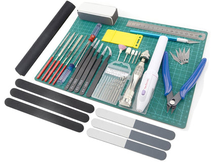 BXQINLENX Professional 33 PCS Model Tools Kit Modeler Basic Tools Craft Set Hobby Building Tools Kit for Gundam Car Model Building Repairing and Fixing (J)
