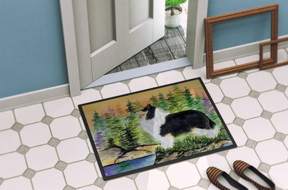 Caroline's Treasures SS8203JMAT Collie Doormat 24x36 Front Door Mat Indoor Outdoor Rugs for Entryway, Non Slip Washable Low Pile, 24H X 36W