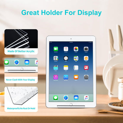Boloyo Acrylic Book Stand Without Ledge,6 Inch 6PC Clear Acrylic Display Easel Transparent Display Stand Holder Tablet Holder for Displaying Pictures,Books,Artworks, CDs