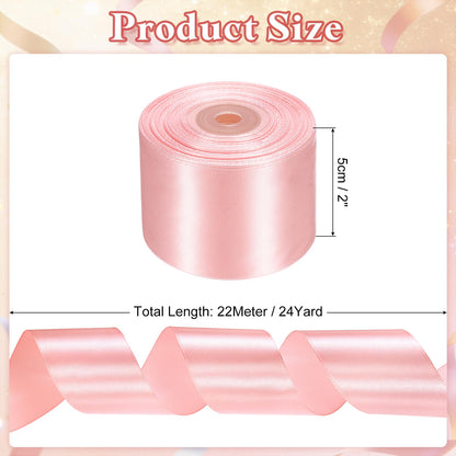 PATIKIL Satin Ribbon (24 Yards, 2" Wide, Pink) Single Face Solid Fabric Ribbon, Suit for Craft/DIY/Gift Wrapping/Hair Bows/Floral Bouquets/Wedding/Birthday/Party Decoration