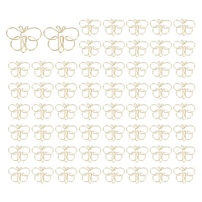 PATIKIL Cute Paper Clip, 60Pcs Butterfly Shape Paper Clip Metal Funny Bookmarks Planner Clips Clamp for Home Office Supplies Desk File Organization Wedding Decoration, Gold