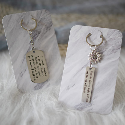 Temlum 100 Pcs Keychain Display Cards with Self-Sealing Bags, 3'' x 4.7'' Keychain Cards Holder for Display Keyring Cards Jewelry Packaging Supplies (Marble)