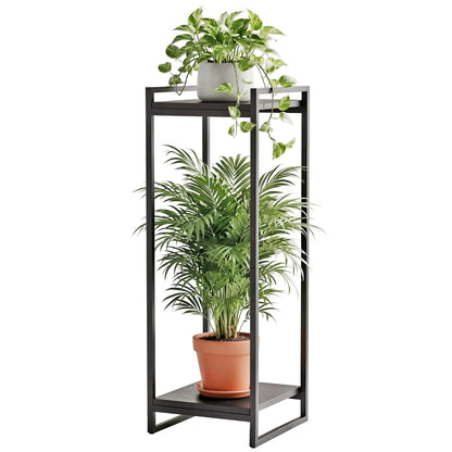 FONHAYE 23.6" Wide Plant Stand Indoor, 3-Tier Modern Plant Ladder Shelf Corner Flower Pot Holder Organizer for Living Room Balcony Garden, Rustic Brown