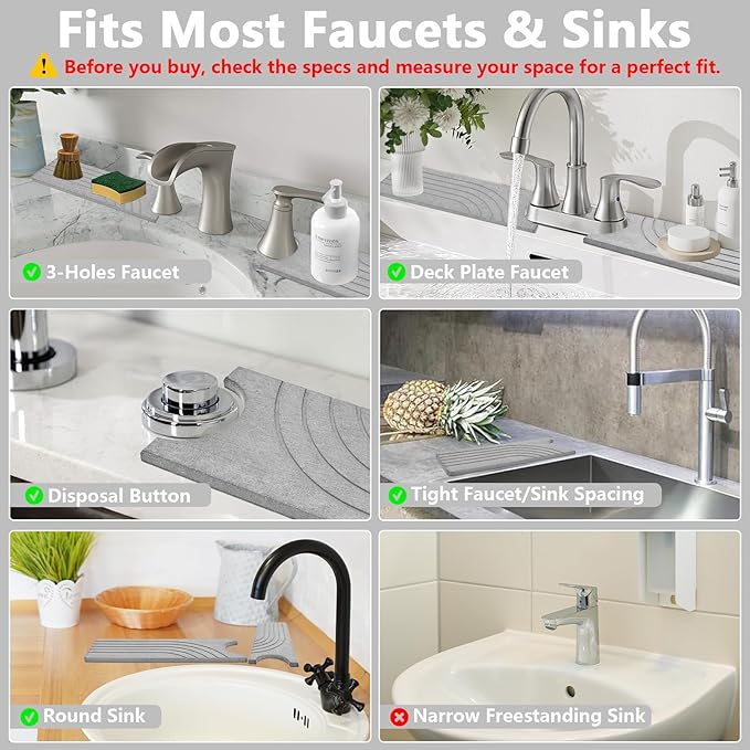 Stone Faucet Mat for Kitchen Sink