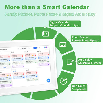 10.1’’ Smart Digital Calendar - Interactive Touch Screen, HD Display, Wall Mountable Family Organizer with Chore Chart, To-Do Lists & App Sync for Home & Office, Warm Mothers’s Day Gift, Gift for Her
