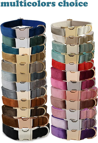 Love Dream Velvet Dog Collar and Leash Set, Soft & Comfy Adjustable Dog Leash and Collar with Heavy Duty Metal Buckle for Small Medium Large Dogs Training & Walking (Small, Skin Color)