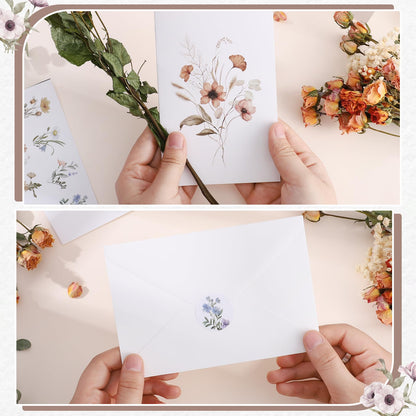 Thboxes Blank Cards and Envelopes, 40 Pack Blank Note Cards 4x6 in Thank You Card with Stickers, Teacher Appreciation Card Stationary Set for Graduation, Weddings, Birthdays, Baby Showers