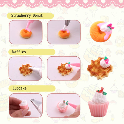 BoFUN DIY No-Bake Miniature Food Craft Kit - 1/12 Scale Dollhouse Kitchen Accessories, Hobby Craft Set for Teens Adults Ages 12+, Creative Art Project (Bake DIY)