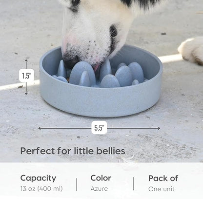 Slow Feeder for Dogs|Dog Bowl Small|400 Ml|Pet Bowl Made with Rice Husk and Bamboo Fibers|Dog Food Bowl|