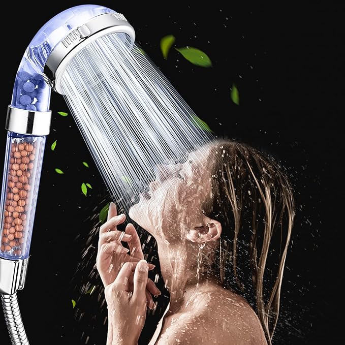 NOSAME Shower Head, Filter Filtration High Pressure Water Saving 3 Mode Function Spray Handheld Showerheads for Dry Skin & Hair