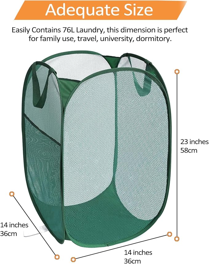 2 Pcs Durable Collapsible Laundry Baskets