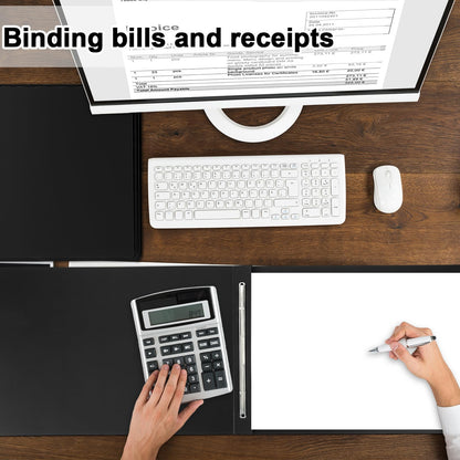 gisgfim 12 Pcs 11'' x 17'' Pressboard Report Cover 3" Capacity Metal Prong Paper Fastener with Compressor Presentation Binder Folder to Neatly Bind Reports Proposals Transcripts Document