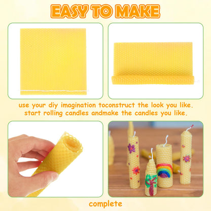 GBACHOOSE 8x8 Inch Beeswax Sheets for Candle Making, 21PCS Beeswax Candle Sheet, 7 Colorful Wax Candle Color Sheets Create Your Own Unique Candles