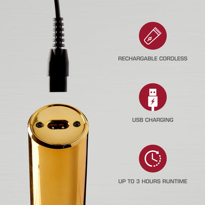 KISS Precision Blade Cordless Trimmer with Stainless Steel T-Blade, Powerful High-Torque, High-Speed Motor, 3 Blade Guard Attachments & Blade Cover, USB Cable & Long-Lasting Lithium Ion Battery