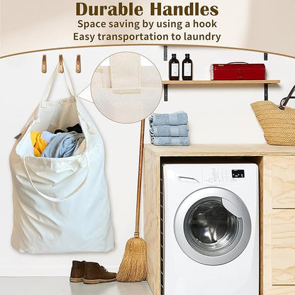 Canvas Laundry Bag 33"Wx 35"H, Thick Canvas Laundry Bag