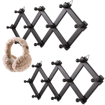 SCUNDA Expandable Hat Rack for Wall, Wall Hook for Coat/Mug/Baseball Cap, 2 Packs Hat Holder for Girls or Boys Room, Kids Room