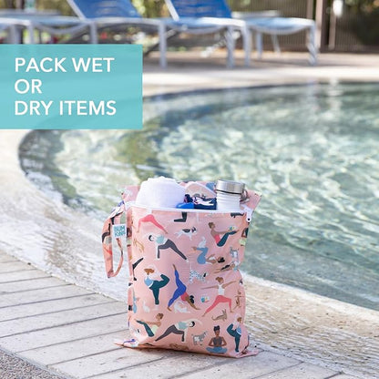 Bumkins Waterproof Wet Bag for Baby, Swim Suit, Cloth Diapers, Pump Parts