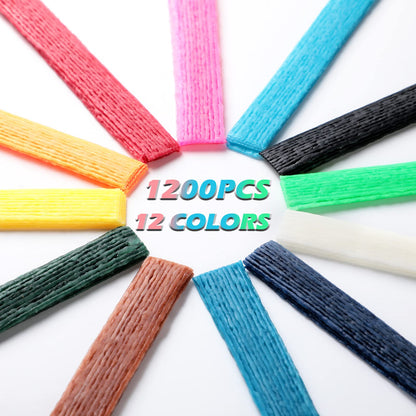 600 Pieces Wax Craft Sticks for Kids Bendable Sticky Yarn Molding Sculpting Sticks in 13 Colors with Plastic Storage Box for Handicraft DIY School Project Supplies
