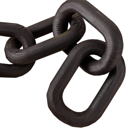 Hanlin Wood Chain Link Decor - Hand Carved Boho Decorative Wood Chain, Farmhouse Decor, Sustainable Pine, Coffee Table Decor, Shelf Decor, for Home Living Room (Black)