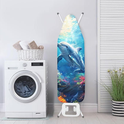 GLENLCWE Underwater Dolphin Print Ironing Board Cover, 54x15 inches