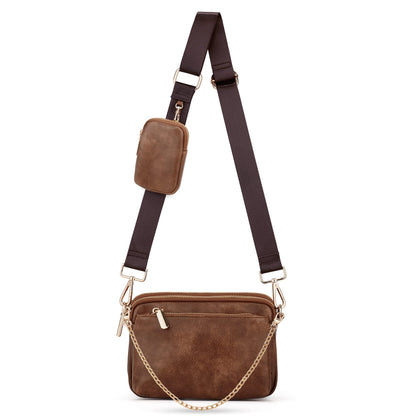 UTO Small Crossbody Bags for Women 3 in 1 Trendy Belt Purse Fashion Designer Mini Cute Sling Fanny Chest Pack