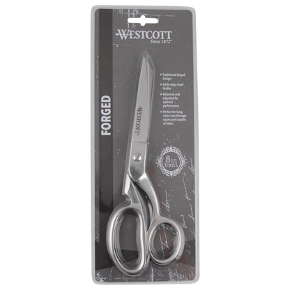 Westcott 8-Inch Forged Heavy Duty Bent Fabric Scissors, Precision-Ground Knife-Edge Blades for Seamless Cutting, Perfect for Sewing, Crafts, and Office
