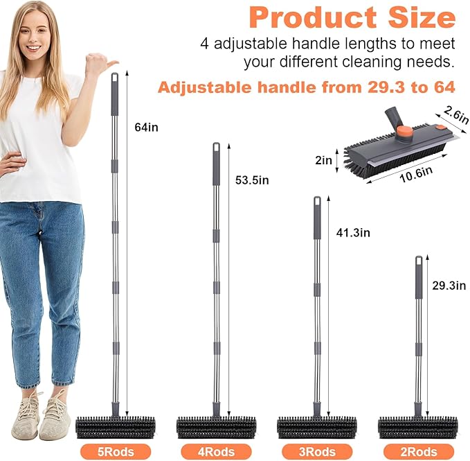 Floor Scrub Brush with 64" Long Handle