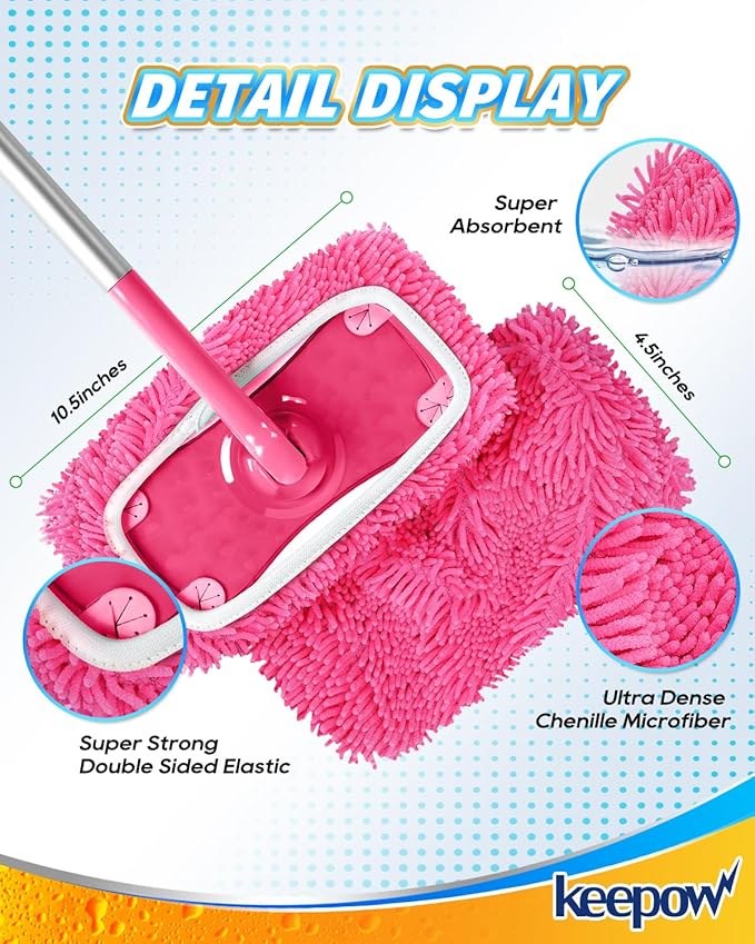 Reusable Microfiber Mop Pads Compatible