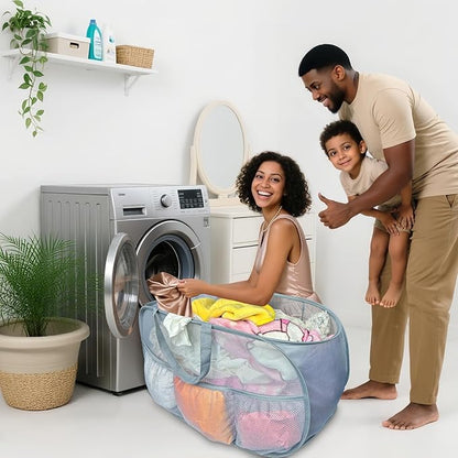 Collapsible Laundry Baskets 2 Pack, Mesh Pop Up Hamper