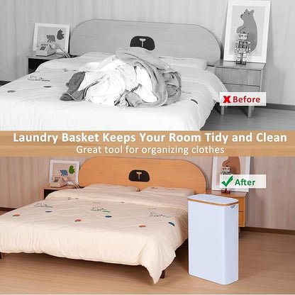 60L Slim Laundry Hamper, Narrow Laundry Basket
