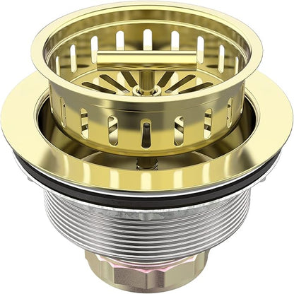 BOTEMY B9171 Gold Kitchen Sink Drain Kit 3 1/2 Sink Strainer