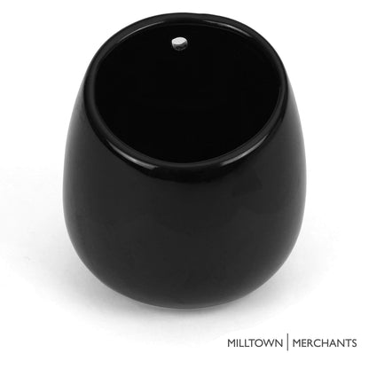 Milltown Merchants Succulent Wall Planters - Wall Vases - Black Ceramic Wall Mounted Planters - Succulent Plant Pots - Hanging Vases for Living Wall (2 Pack/Modern/Black)