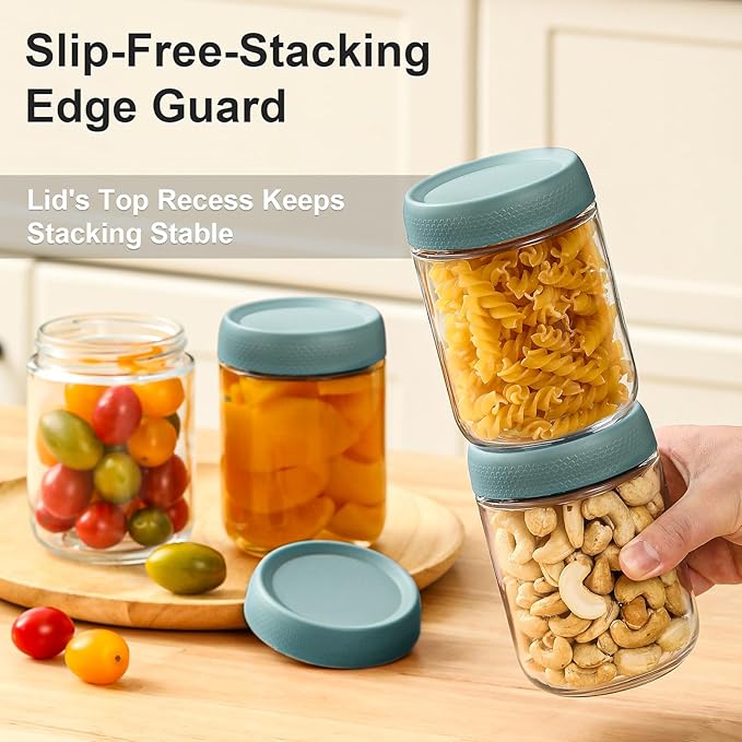 NETANY 6-pack 16oz Glass jars