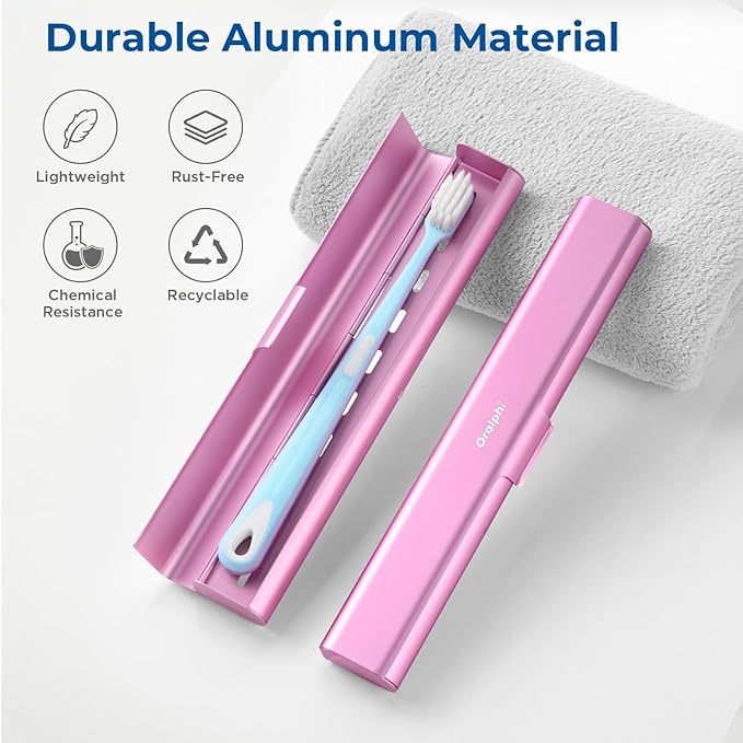 Aluminum Toothbrush Travel Case, Portable Travel Toothbrush Holder, Durable