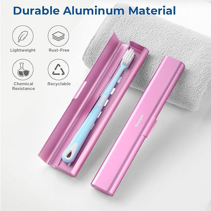 Aluminum Toothbrush Travel Case, Portable Travel Toothbrush Holder, Durable