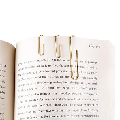 Deoot 600 Paper Clips,Office Gold Paper Clips Assorted Sizes(Small,Medium and Jumbo) 28 mm,33mm,50 mm
