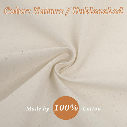 JOSNAAN 60" W Canvas Roll | 7oz Canvas Fabric Cotton Duck | Heavy Natural Fabric for Painting Arts & Crafts, Backings, Covers, Placemats (5 Yards)