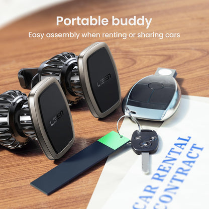 LISEN 2 Pack Magnet for Phone Car Mount Magnetic Phone Holder for Your Car Vent 6 Military Magnets Vent Cell Phone Holder Mount for Car Plate Fit All iPhone 16/15/14/13 Pro Max Plus Samsung S25