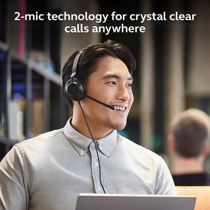 Jabra Evolve2 30 SE (2025 Version) Wired Dual-Ear Headset with Microphone for Work – Computer Headset - New USB-A and USB-C Cable - Goes with All Online Meeting Platforms - Black