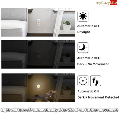 Motion Sensor Night Light, 2 Pack Motion Activated Night Light Plug in, Automatic ON OFF, 3200K Warm Hue, LED Nightlights Plug into Wall, for Bathroom, Kitchen, Bedroom, Kids room, Hallway, Stairway