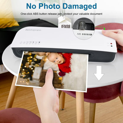 Laminator, A4 Laminater Machine, 9 Inch Thermal Laminater Machine, 4 in 1 Personal Desktop Cold Laminator with Paper Cutter and Corner Rounder 15 Laminating Pouches for Office School Business Use
